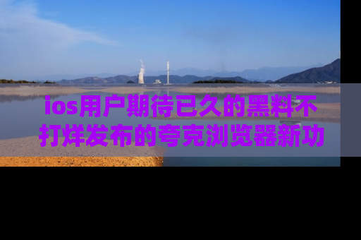 ios用户期待已久的黑料不打烊发布的夸克浏览器新功能上线啦!