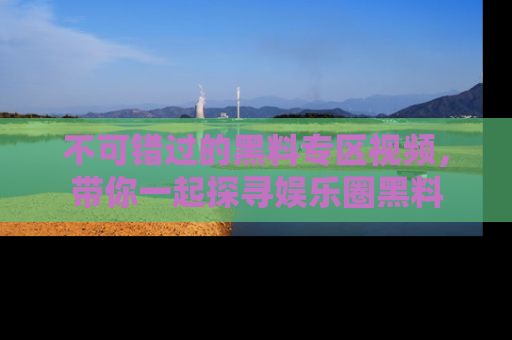 不可错过的黑料专区视频，带你一起探寻娱乐圈黑料