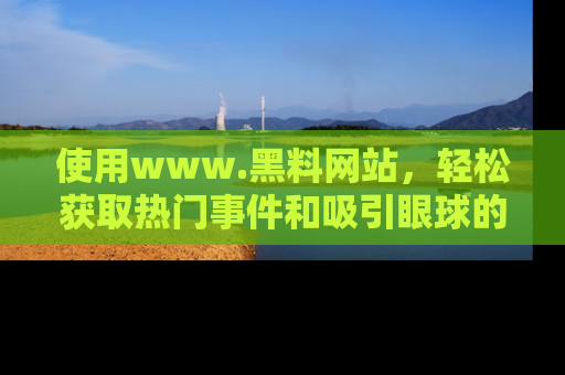 使用www.黑料网站，轻松获取热门事件和吸引眼球的黑料