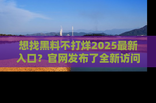 想找黑料不打烊2025最新入口？官网发布了全新访问指南！
